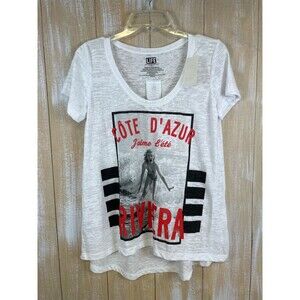 LIFE Riviera COTE D’AZUR Women's Hi-Lo Graphic T-Shirt Size Medium NWT